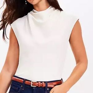 Satin Cowl Neck Shell LOFT M